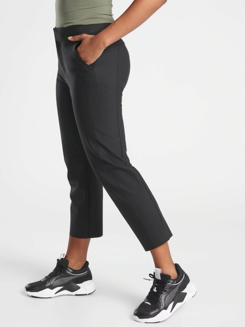 Athleta Black Straight Crop Pants
